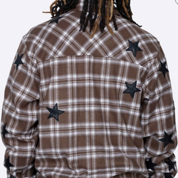 Brown Star Flannel Shirt - Picture 3 of 3